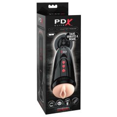   PDX Elite Dirty Talk - Акумулаторно вибриращо дилдо мастурбатор (черно)