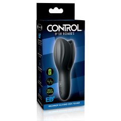   Control Cock Teaser - водоустойчив, акумулаторен вибратор с жълъди (черен)