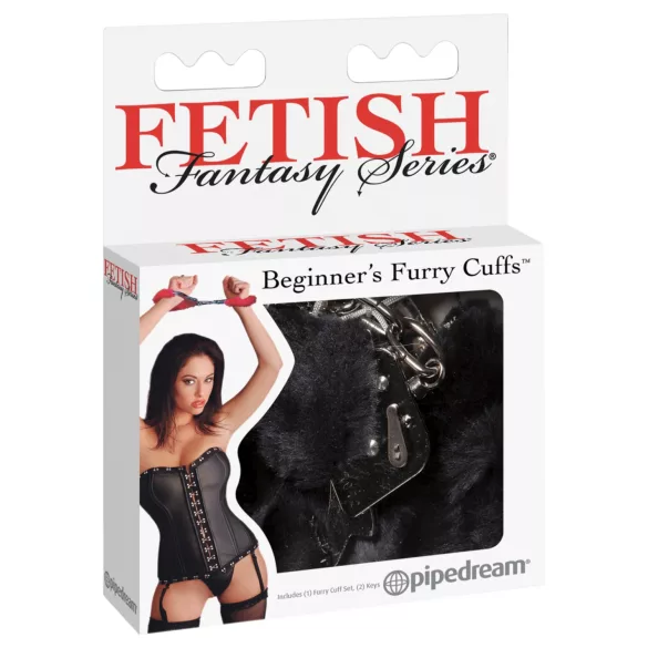 Fetish Fantasy - плюшени белезници (черни)
