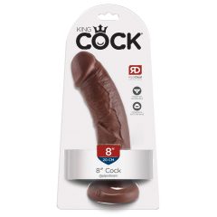 Дилдо King Cock 8 (20 см) - кафяво