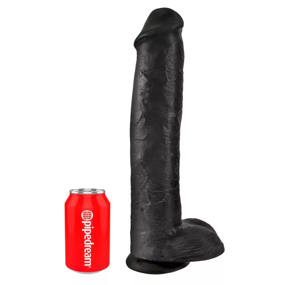 King Cock 15 - дилдо с вендуза и тестиси - 38 см - черен