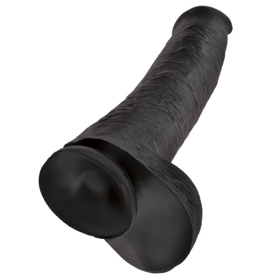 King Cock 15 - гигантски вибратор за тестиси с щипка (38 см) - черен