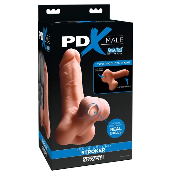 PDX Reach Around - дилдо и обвивка за пенис 2в1 (естествена)