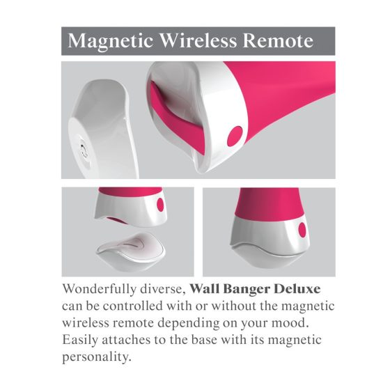 3Some wall banger deluxe - презареждащ се, радиоуправляем вибратор за полюси (розов)
