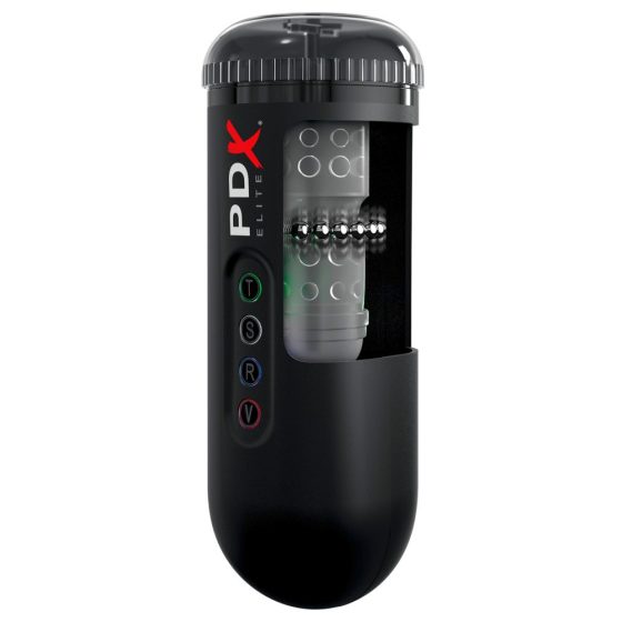 PDX Moto Blower - смукателен вибриращ мастурбатор (черен)
