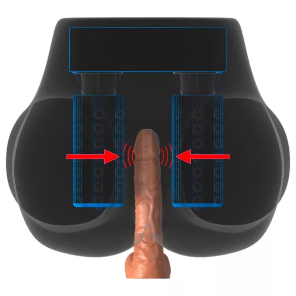 PDX Elite Milk Me Silly - вибриращ торс мастурбатор (натурален)