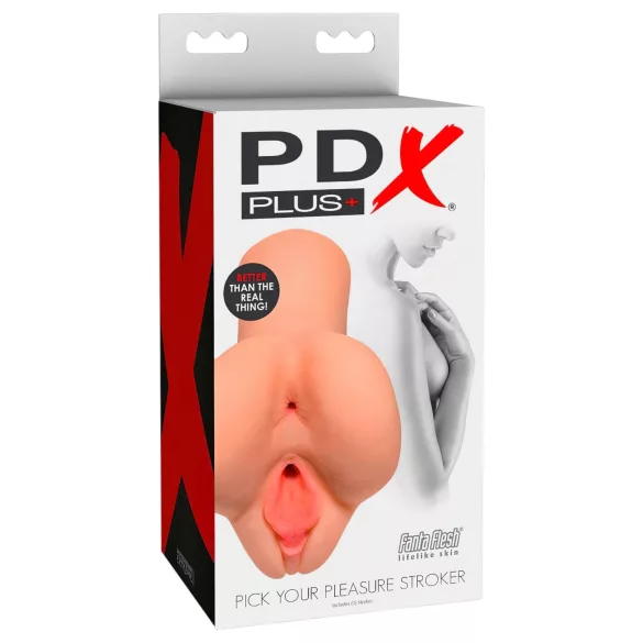 PDX Pick Your Pleasure - 2 в 1 реалистичен мастурбатор (телесен)