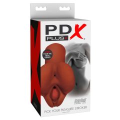   PDX Pick Your Pleasure Stroker - мастурбатор 2в1 (кафяв)