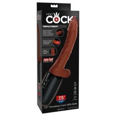   King Cock Plus 7,5 - вибратор с вени (кафяв)