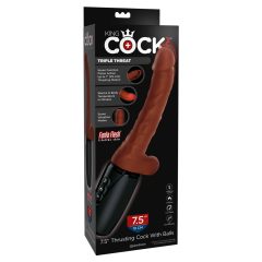   King Cock Plus 7,5 - вибратор за избутване на тестисите (кафяв)