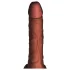 King Cock Plus 7.5 - вибратор с тестиси - кафяв, реалистичен