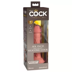   King Cock Elite 6 - реалистично дилдо с вакуумна основа 15 см - телесен