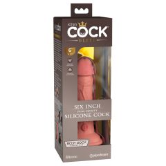   King Cock Elite 6 - пристягащ се, реалистичен вибратор (15 см) - естествен