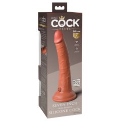   King Cock Elite 7- пристягащ се, реалистичен вибратор (18 см) - тъмно естествен