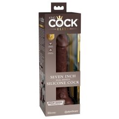   King Cock Elite 7- пристягащ се, реалистичен вибратор (18 см) - кафяв