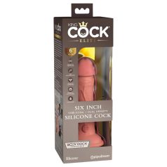   King Cock Elite 6 - вибратор с вендуза (15см) - естествен цвят