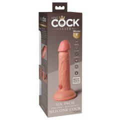   King Cock Elite 6 - пристягащ се, реалистичен вибратор 15 см (тъмно естествен)