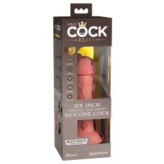   King Cock Elite 6 - пристягащ се, реалистичен вибратор 15 см (тъмно естествен)