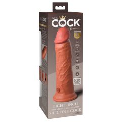   King Cock Elite 8 - пристягащ се, реалистичен вибратор 20 см (тъмно естествен)