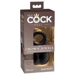   King Cock Elite Crown Jewels - люлееща се скоба, пенис обвивка (черна)