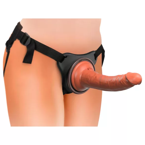 King Cock Elite Comfy - страп-он дилдо с колан - тъмен телесен цвят