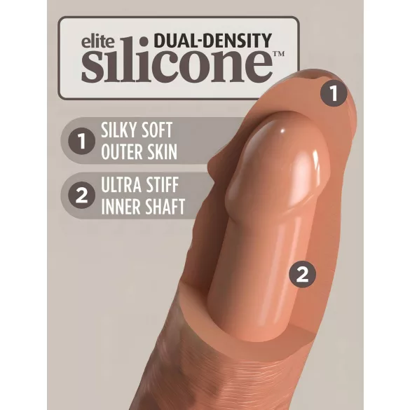 King Cock Elite Comfy - страп-он дилдо с колан - тъмен телесен цвят