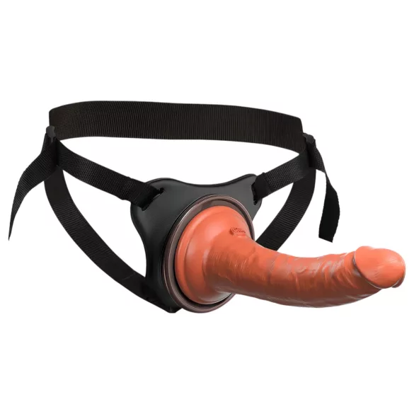 King Cock Elite Comfy - страп-он дилдо с колан - тъмен телесен цвят