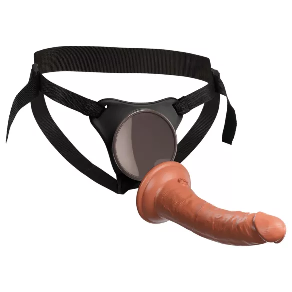 King Cock Elite Comfy - страп-он дилдо с колан - тъмен телесен цвят