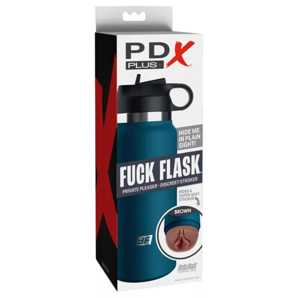 PDX - Fuck Flask Private Pleaser - изкуствена вагина в манерка (синьо-кафява)