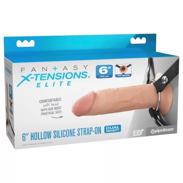 X-TENSION Elite - кух фалос за страп-он (телесен цвят)