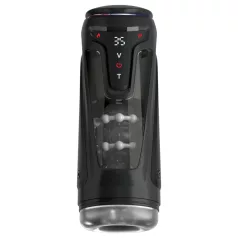  PDX Elite Moto-Bator Pro - перлен, загряващ тласкащ мастурбатор (черен)