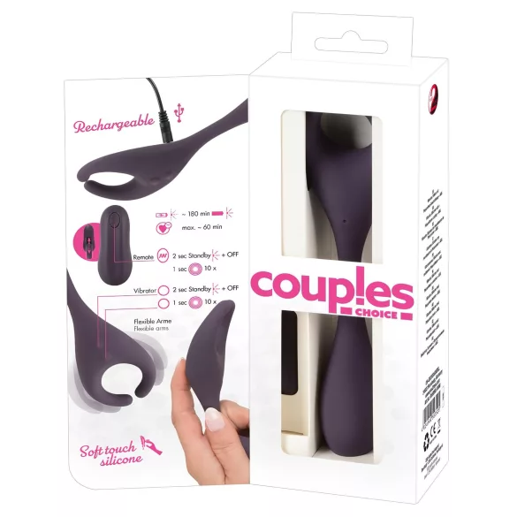 Couples Choice - вибратор за двойки с 2 мотора, акумулаторен, лилав