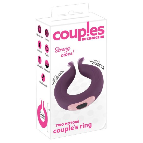 Couples Choice - пенис пръстен с два мотора, захранван с батерия (лилав)
