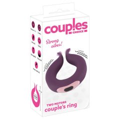   Couples Choice - пенис пръстен с два мотора, захранван с батерия (лилав)