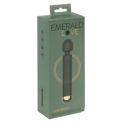   Emerald Love Wand - презареждащ се, водоустойчив масажиращ вибратор (зелен)