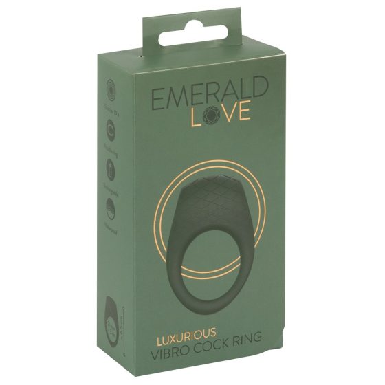 Emerald Love - презареждащ се, водоустойчив вибриращ пенис пръстен (зелен)