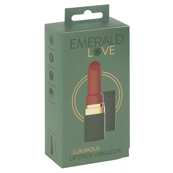 Emerald Love - вибратор червено червило с акумулатор водоустойчив