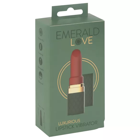 Emerald Love - вибратор тип червило, с акумулатор и водоустойчив (червен)