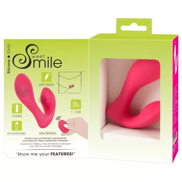 SMILE - вибриращо бельо с дистанционно - акумулаторен, 2в1, розово