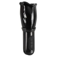   STROKER Rotating - въртящ се мастурбатор за изкуствени устни, захранван с батерии (черен)