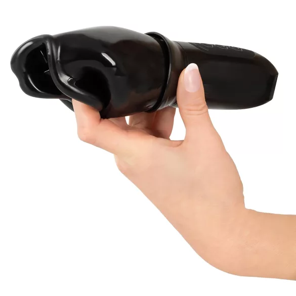 You2Toys - STROKER Rotating - акумулаторен, въртящ се мастурбатор с изкуствена уста (черен)