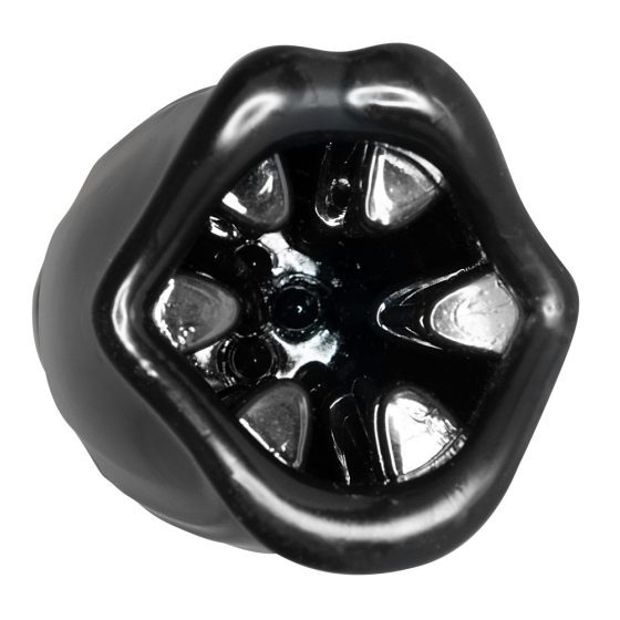 STROKER Rotating - въртящ се мастурбатор за изкуствени устни, захранван с батерии (черен)