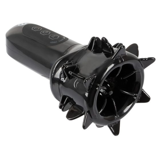 STROKER Rotating - въртящ се мастурбатор за изкуствени устни, захранван с батерии (черен)