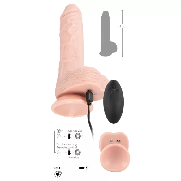 You2Toys - Medical RC - тласкащ-въртящ се вибратор (телесен)