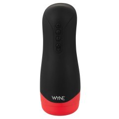   WYNE 01 - Акумулаторна, вибрираща, засмукваща, отопляема мастурбаторна система (черна)