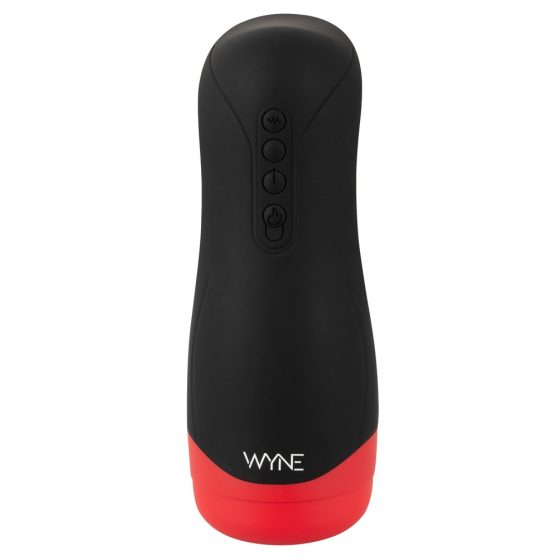 WYNE 01 - Акумулаторна, вибрираща, засмукваща, отопляема мастурбаторна система (черна)