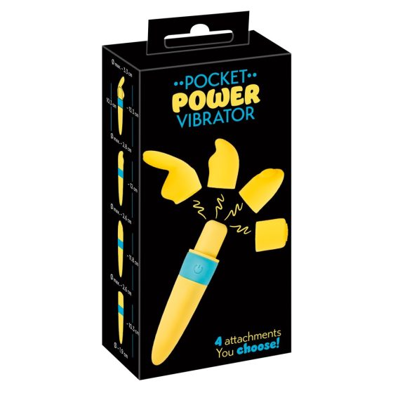 / You2Toys - Pocket Power - комплект акумулаторни вибратори - жълт (5 части)