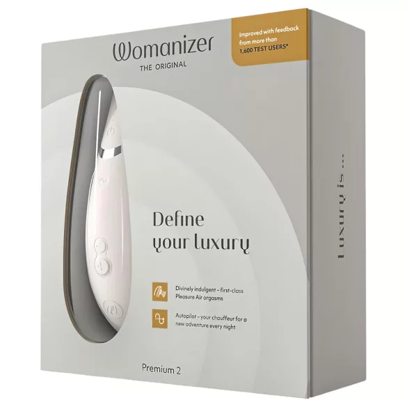 Womanizer Premium 2 - вибратор за клитор с въздушни вълни - бял
