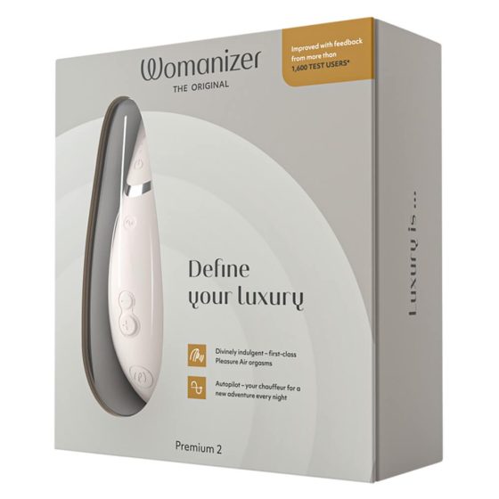 Womanizer Premium 2 - презареждащ се, въздушно-вълнов стимулатор на клитора (бял)