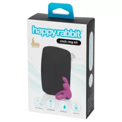   Happyrabbit - вибриращ пенис ринг с кутия за съхранение - лилав
